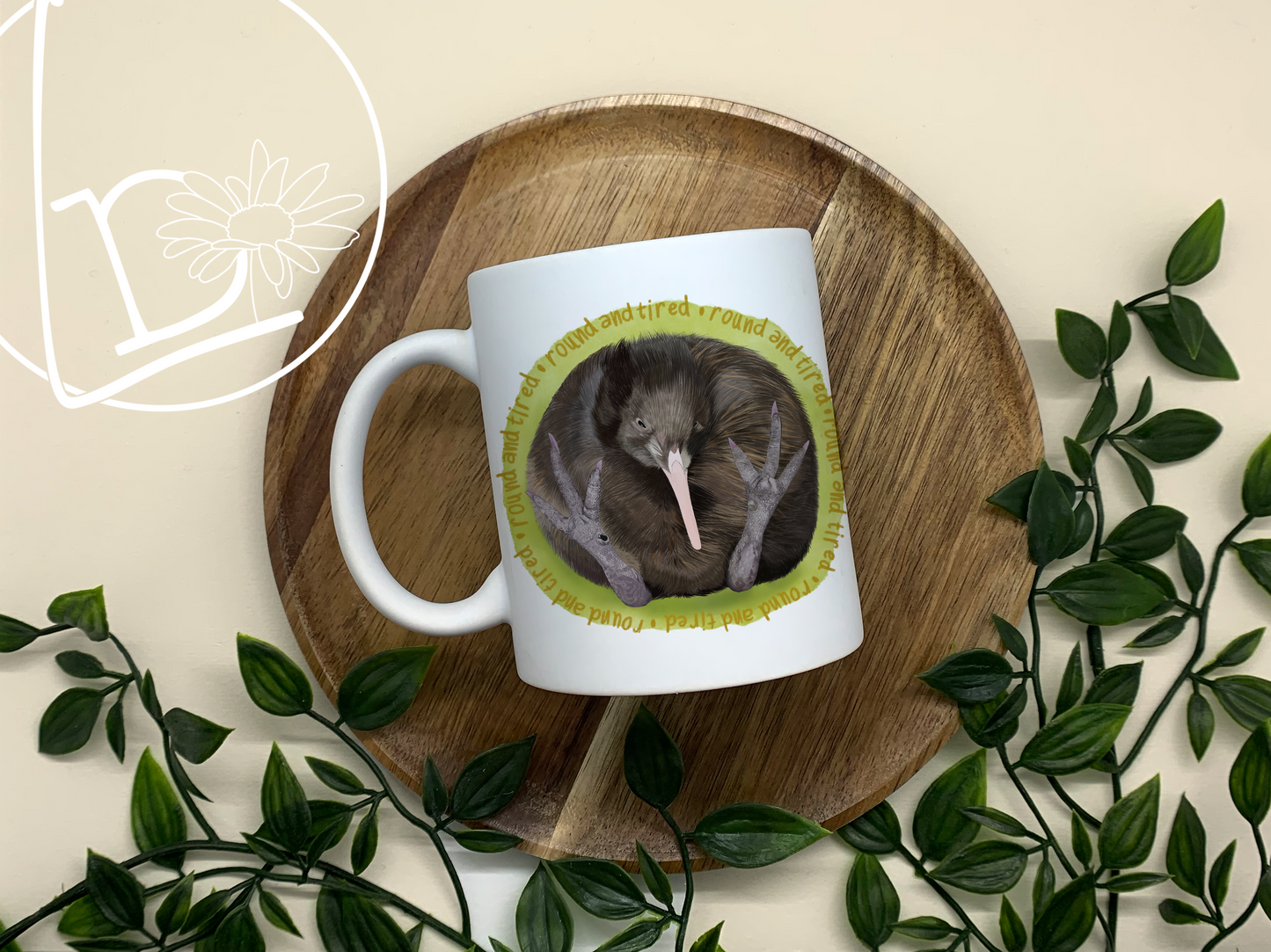 "Round and Tired" Kiwi Mug