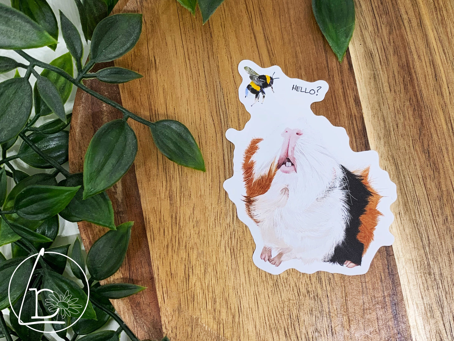 "Hello Mr Bumble" Guinea Pig Sticker