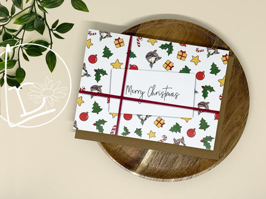 Guinea Pig Xmas Pattern Christmas Card