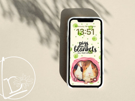 "Pigs in Blankets" Phone Wallpaper (Digital Download)
