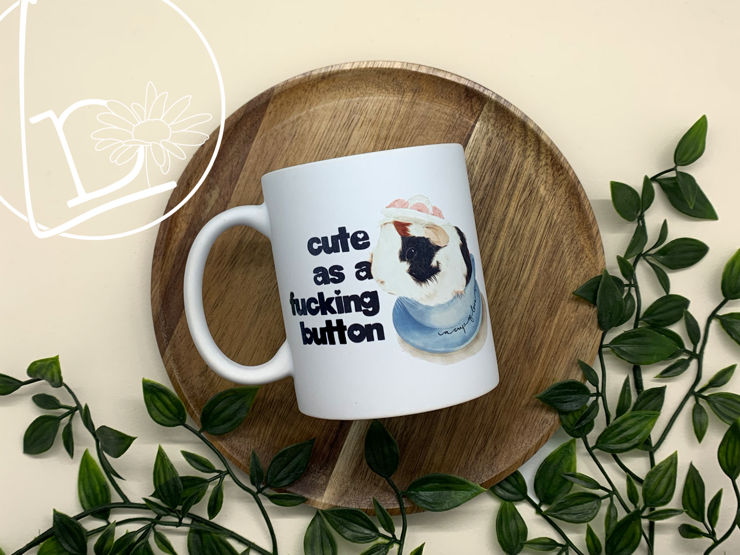 "Cute as a Button" Guinea Pig Mug