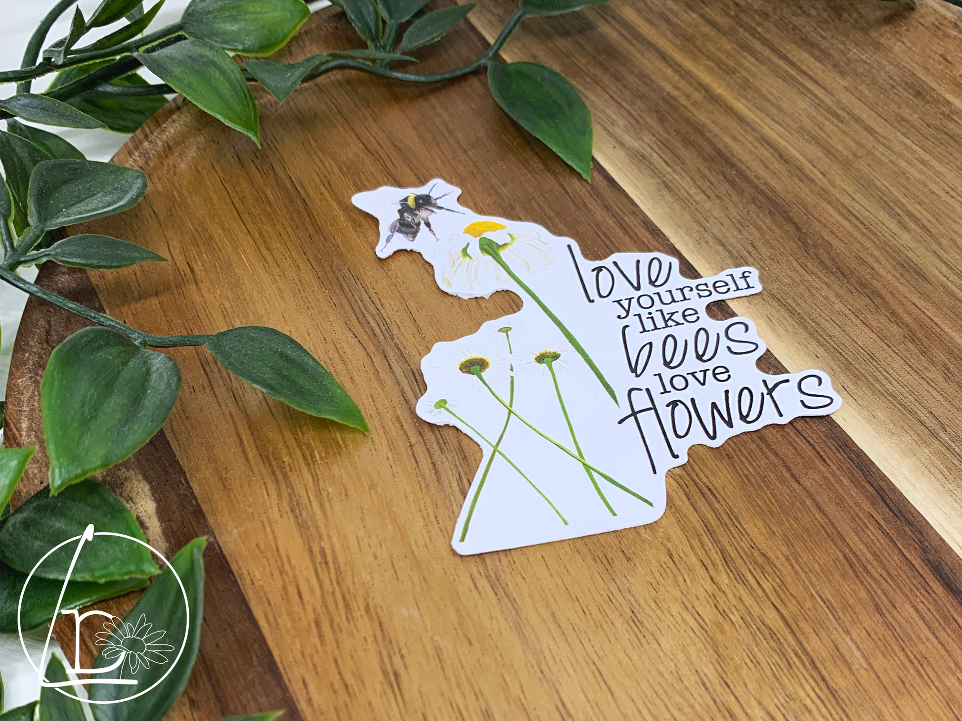 Love yourself like bees love flowers sticker