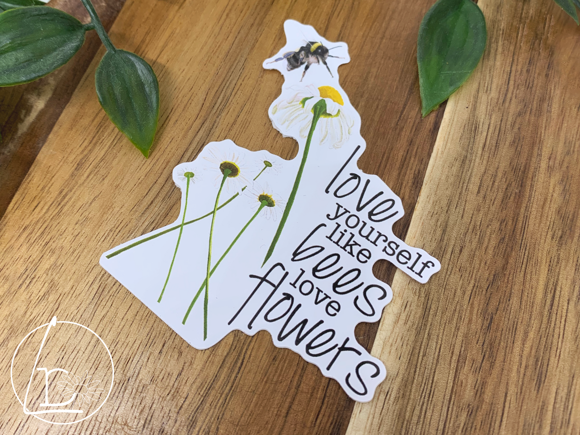 Love yourself like bees love flowers sticker