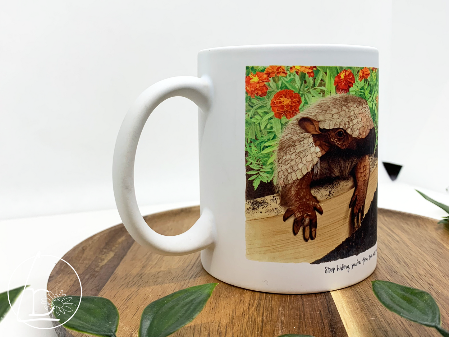 "Stop Hiding" Armadillo Mug