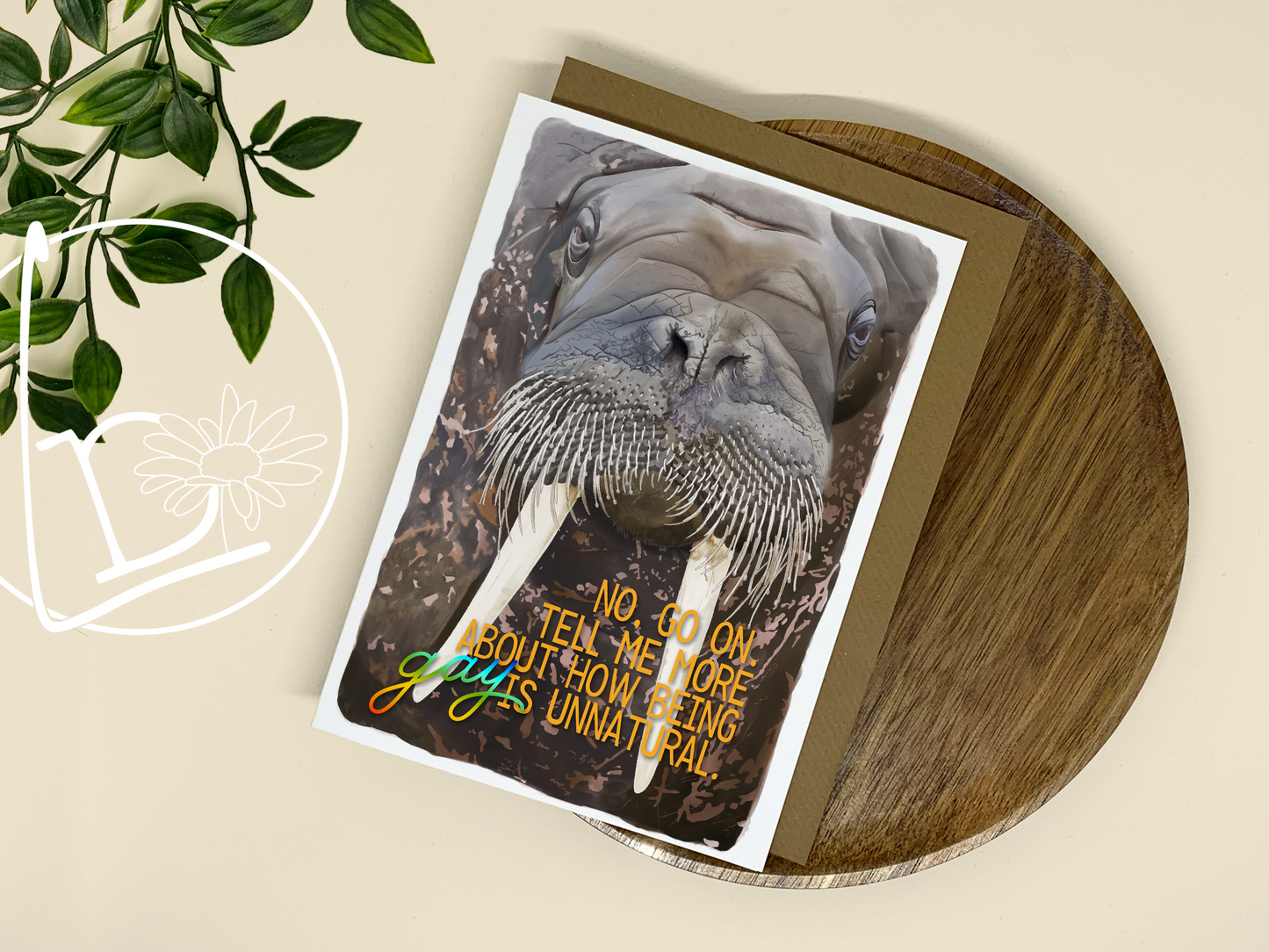 "Unnatural" Walrus Greeting Card