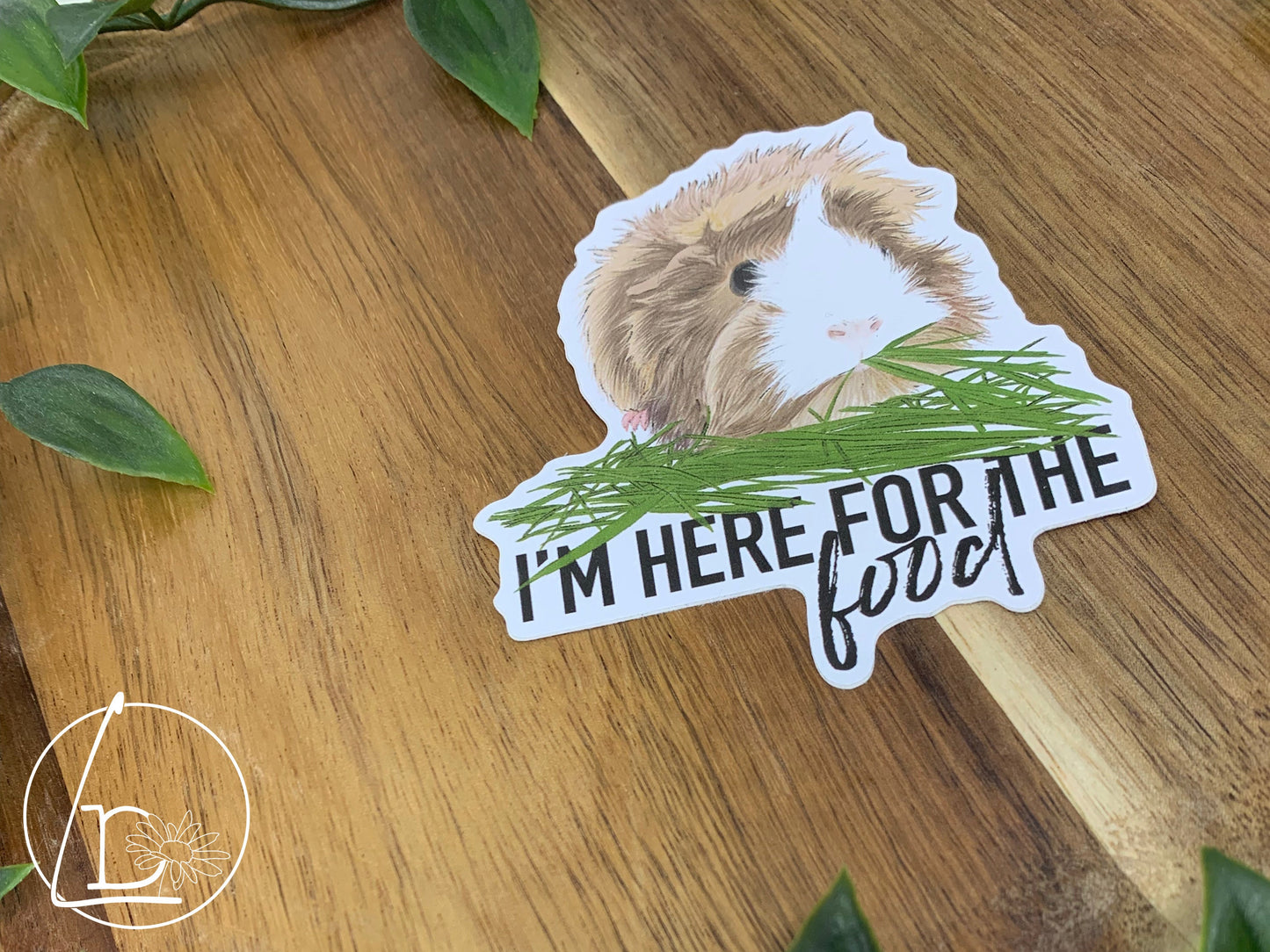 "Here for the Food" Guinea Pig Sticker