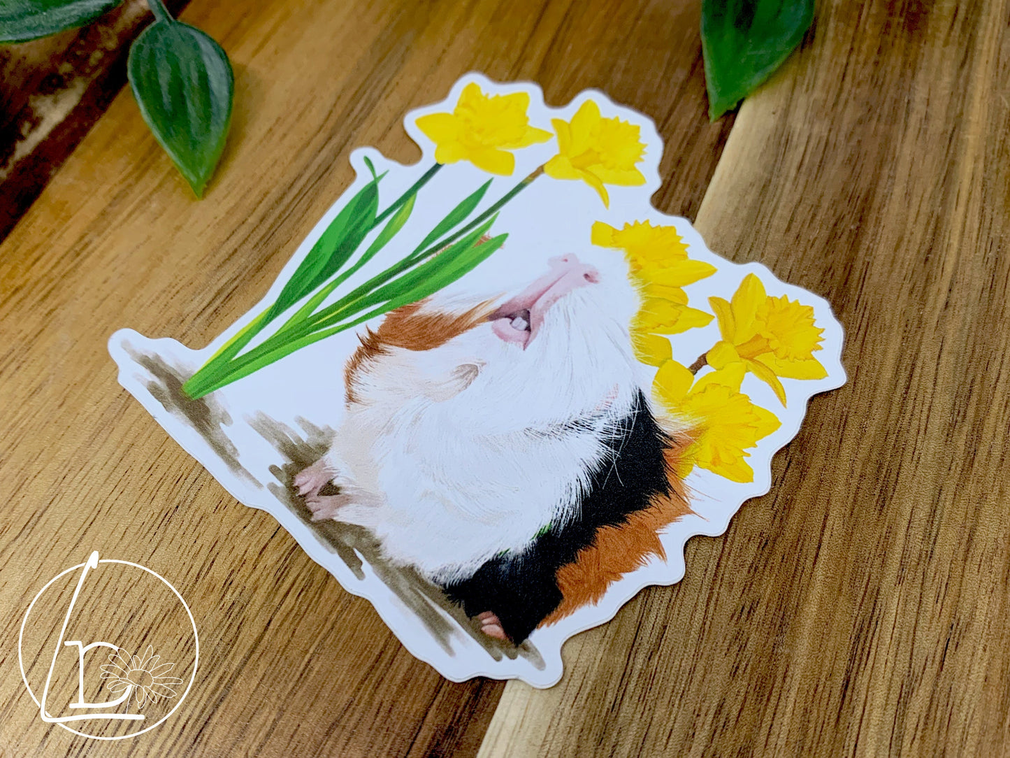 "Daffodils" Guinea Pig Sticker