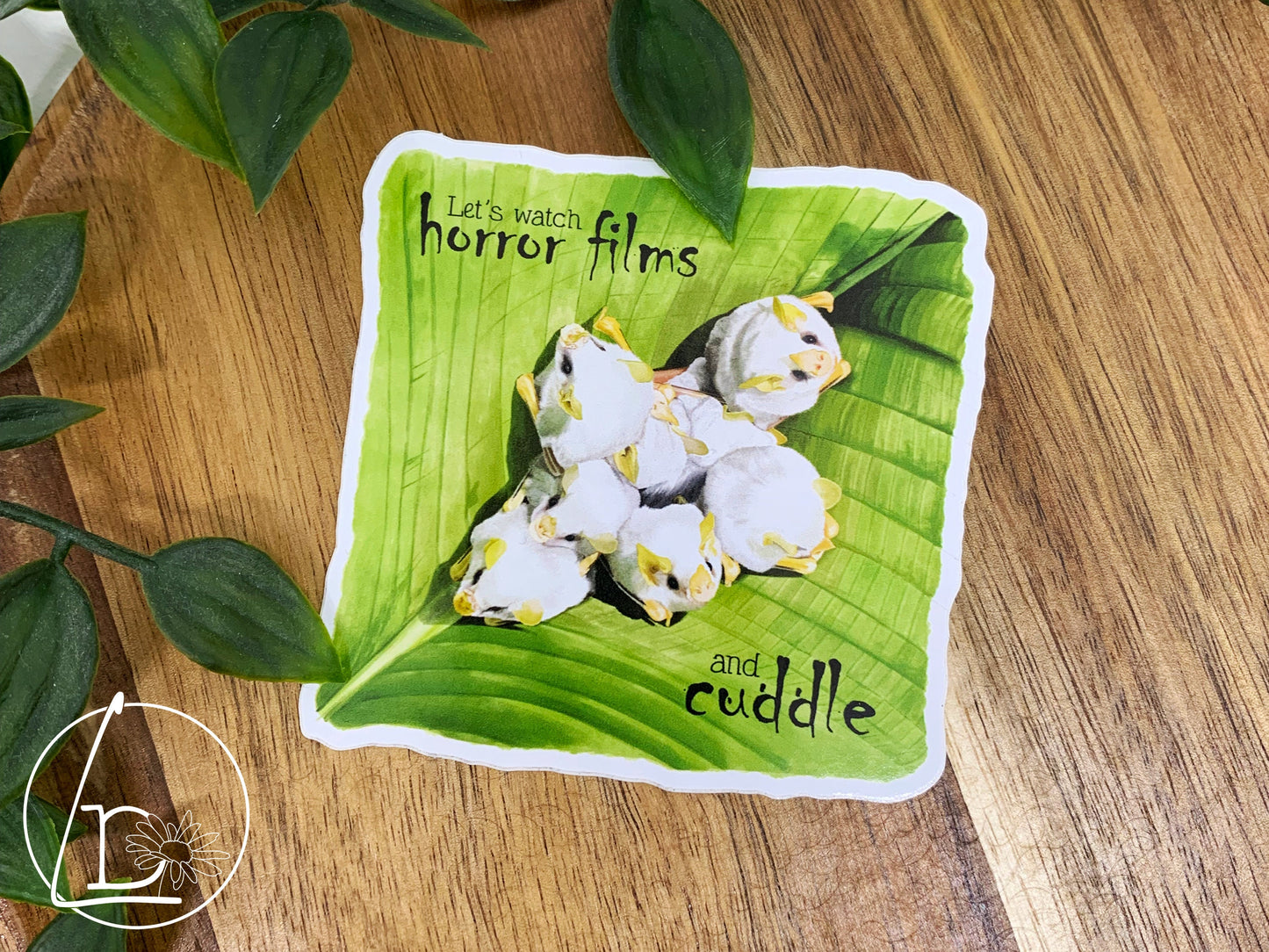 "Cuddle Party" Honduran White Bat Sticker