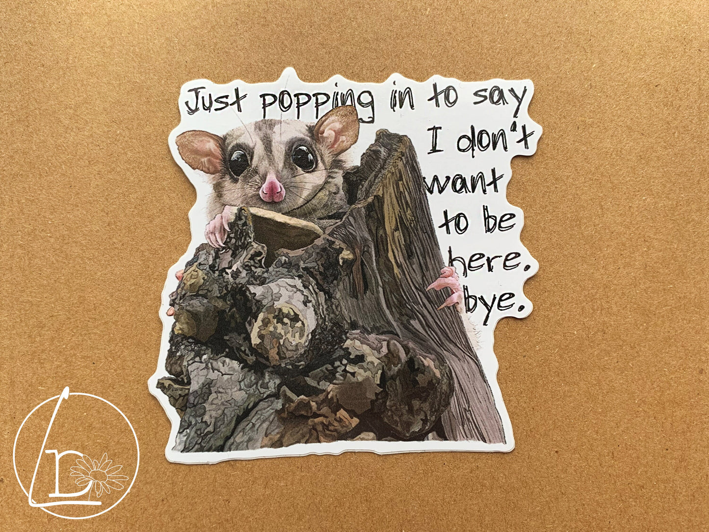 "Hello Goodbye" Sugar Glider Sticker