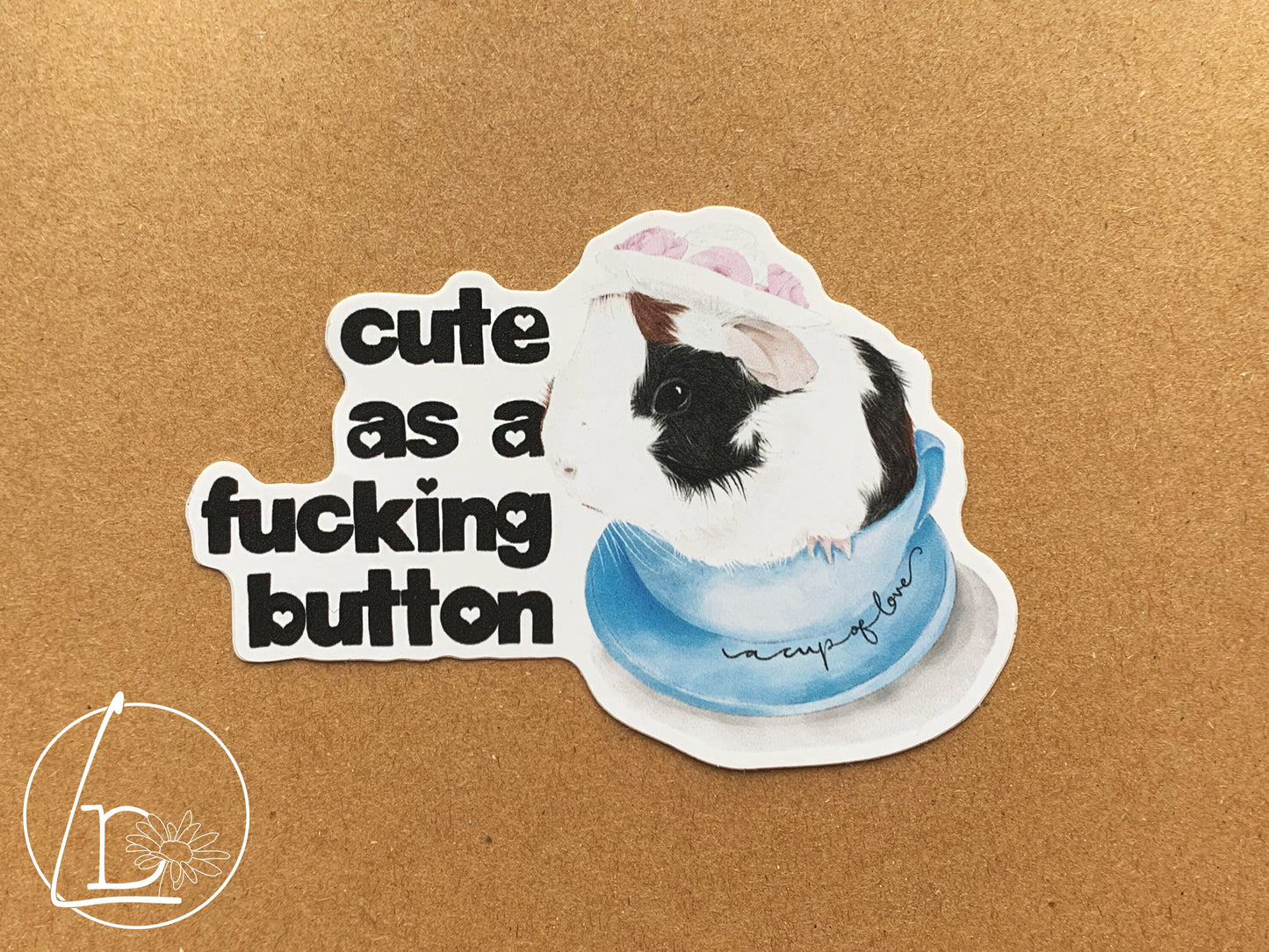 "Cute as a Button" Sticker