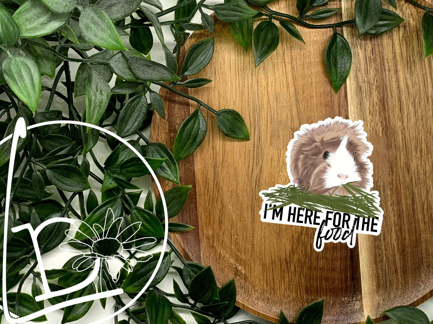 "Here for the Food" Guinea Pig Sticker