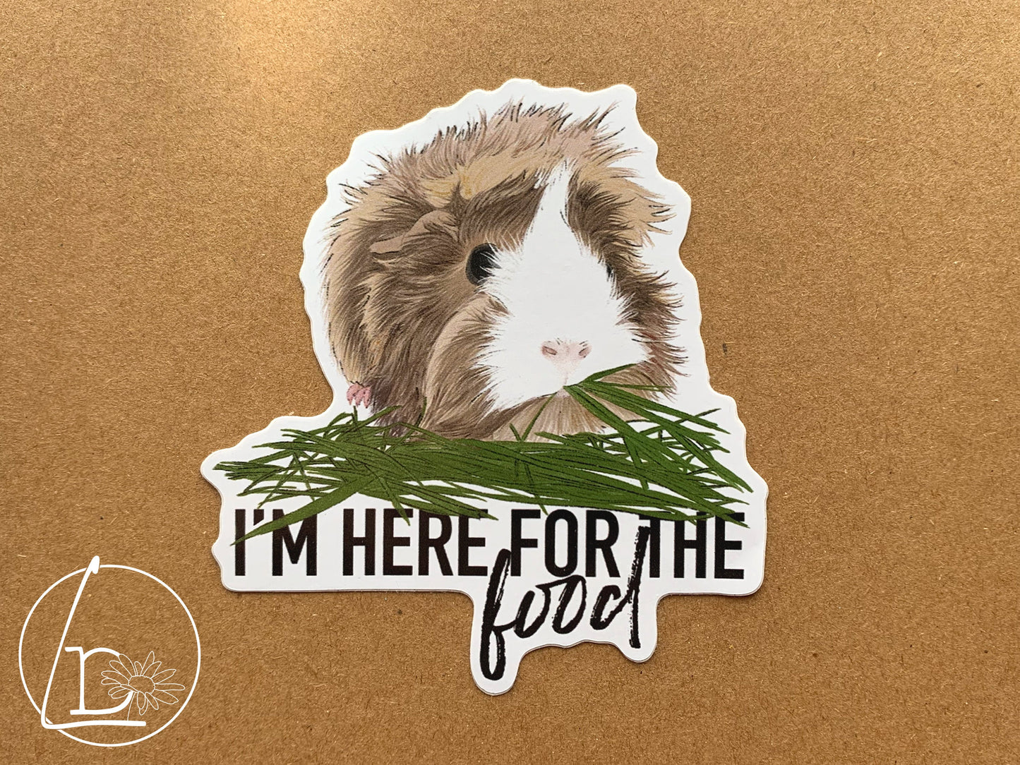 "Here for the Food" Guinea Pig Sticker