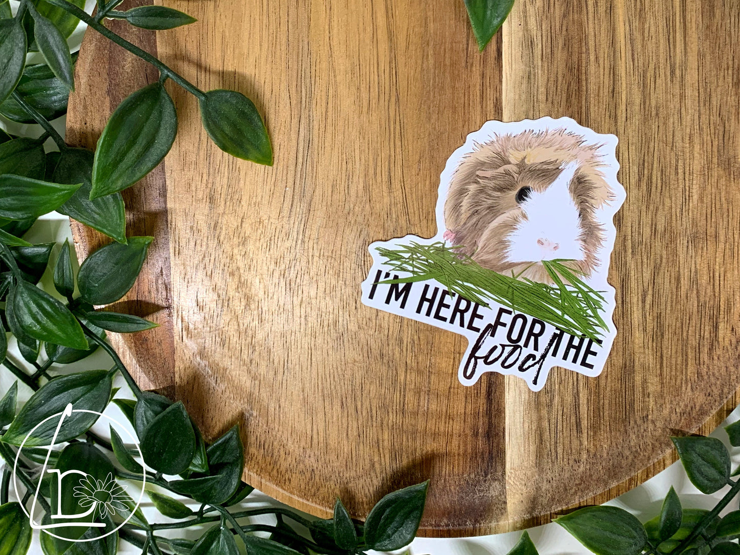 "Here for the Food" Guinea Pig Sticker