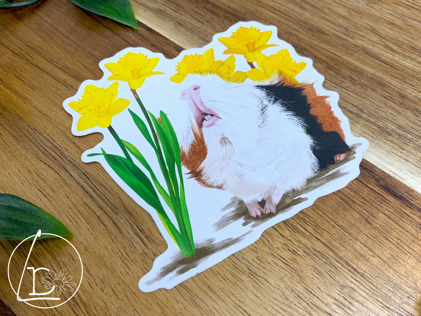 "Daffodils" Guinea Pig Sticker