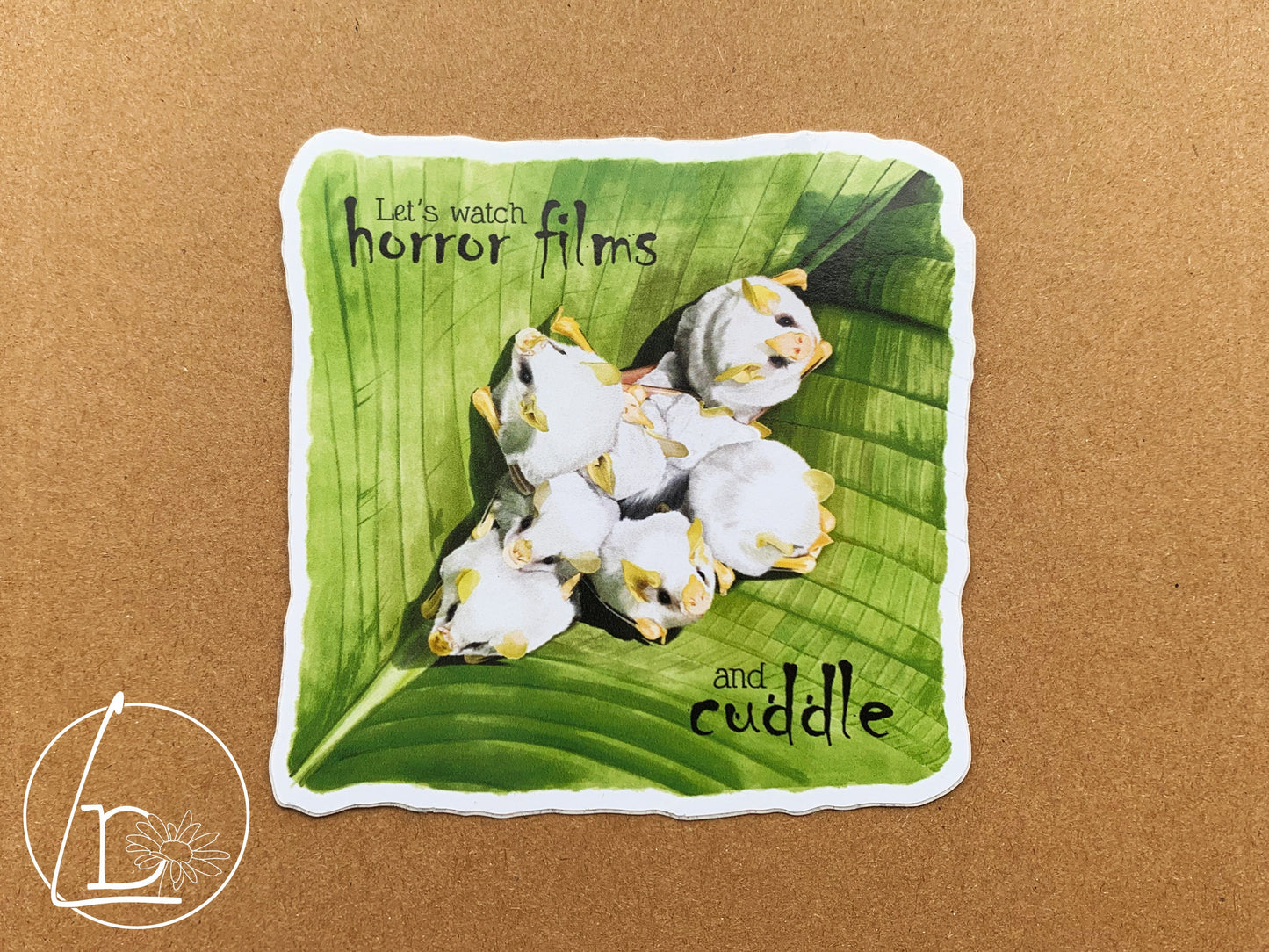 "Cuddle Party" Honduran White Bat Sticker