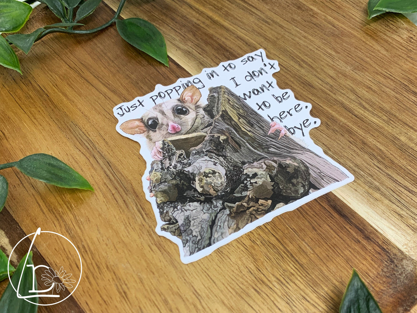 "Hello Goodbye" Sugar Glider Sticker