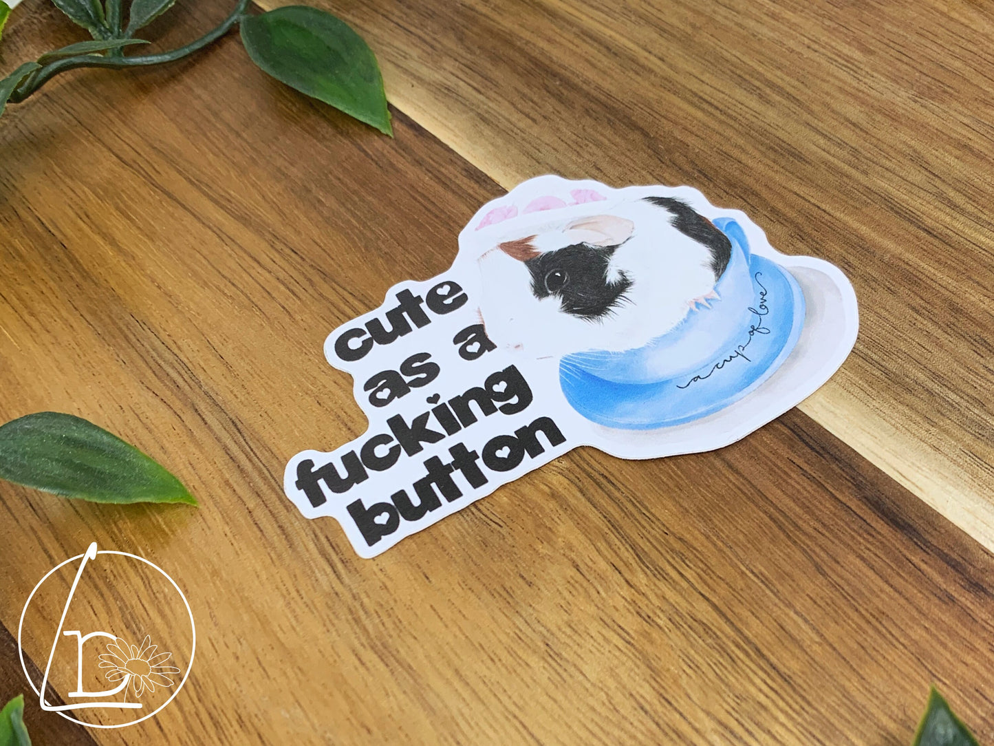 "Cute as a Button" Sticker