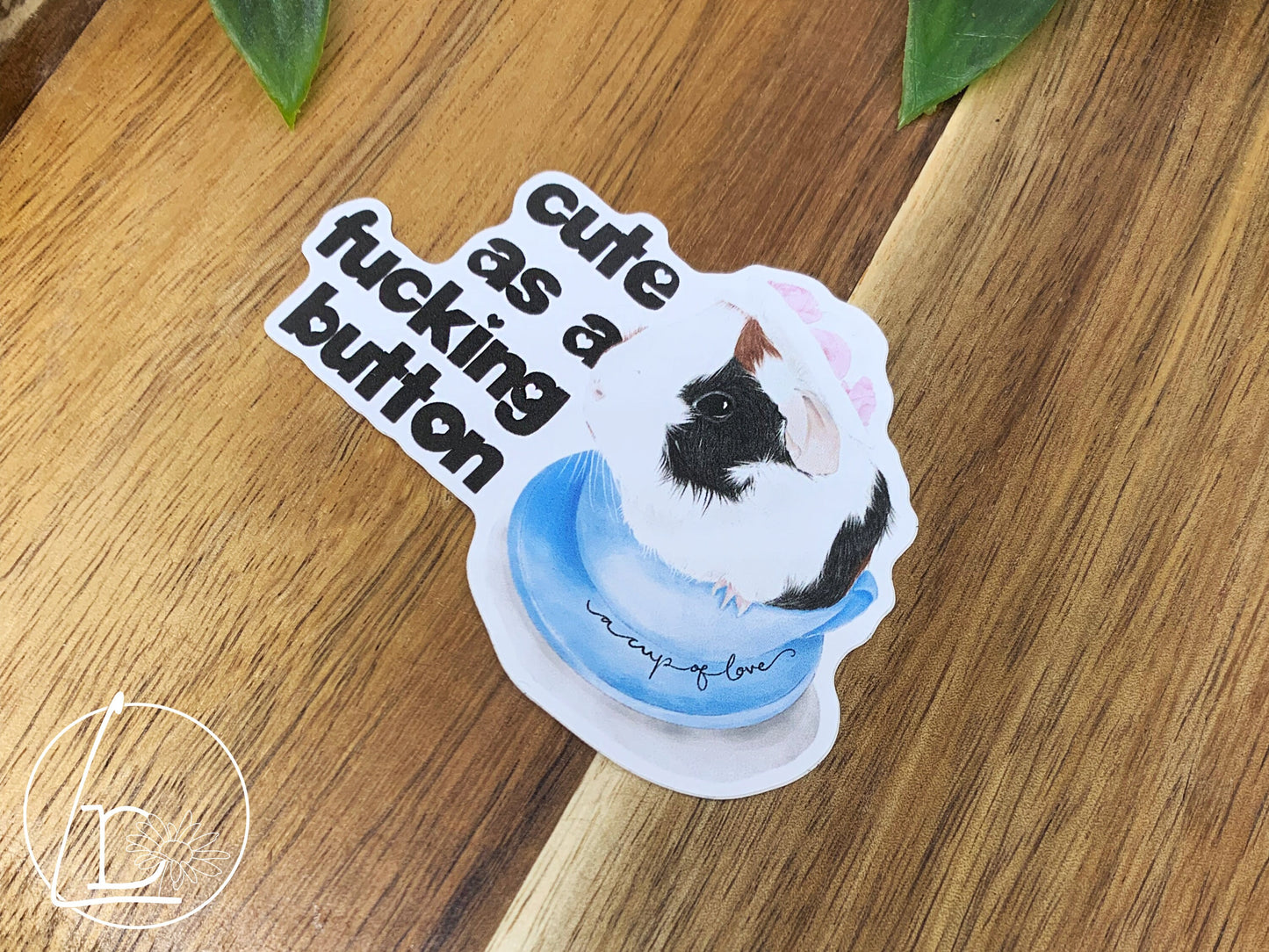 "Cute as a Button" Sticker