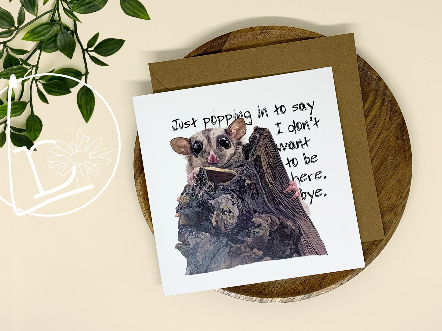 "Hello Goodbye" Sugar Glider Greeting Card