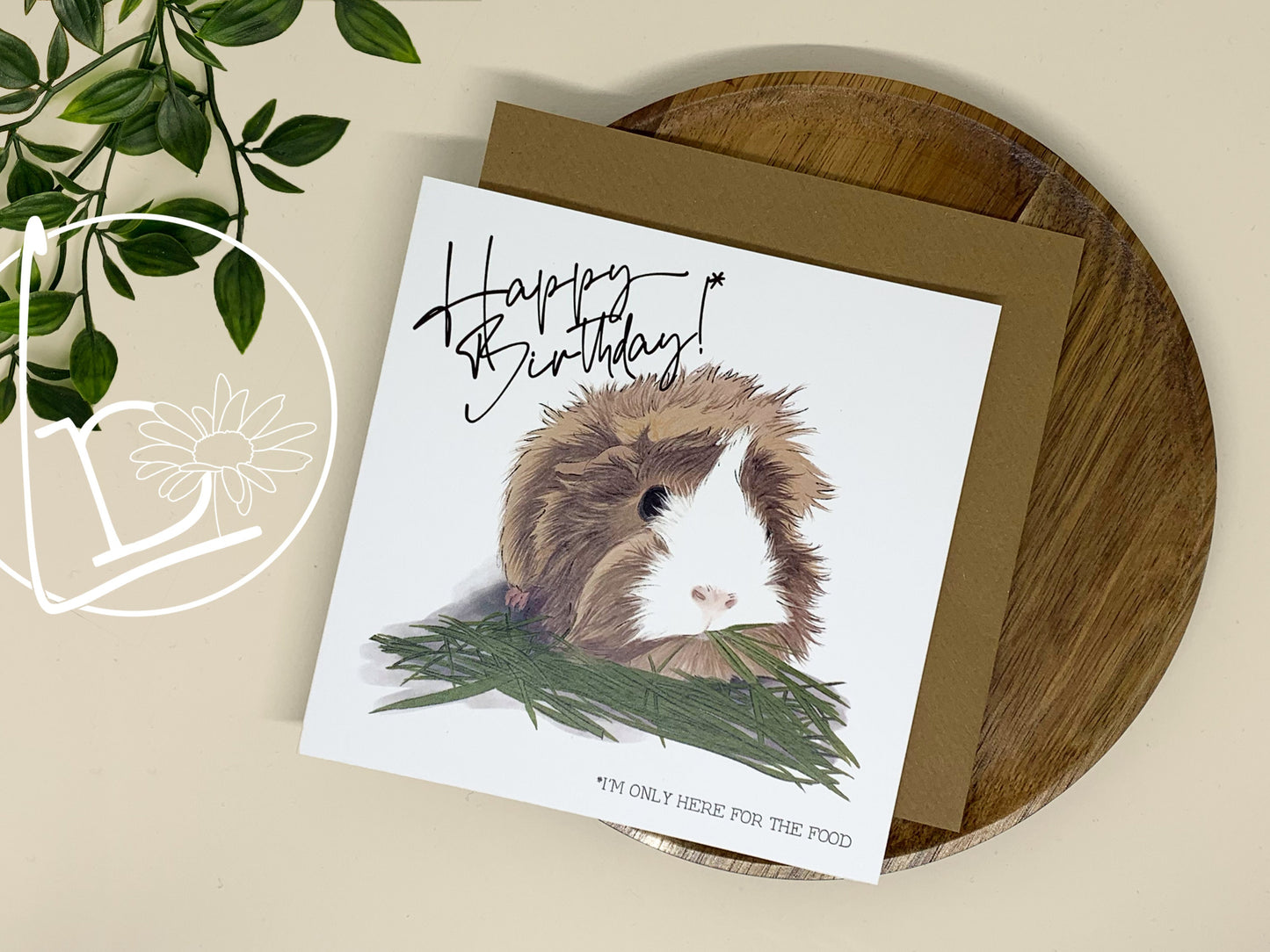 "Here For The Food" Guinea Pig Birthday Card