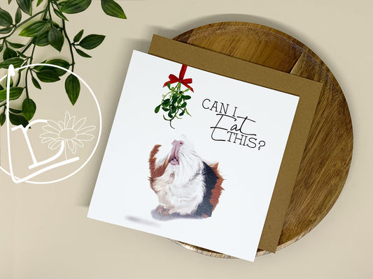 "Can I Eat This?" Guinea Pig Christmas Card