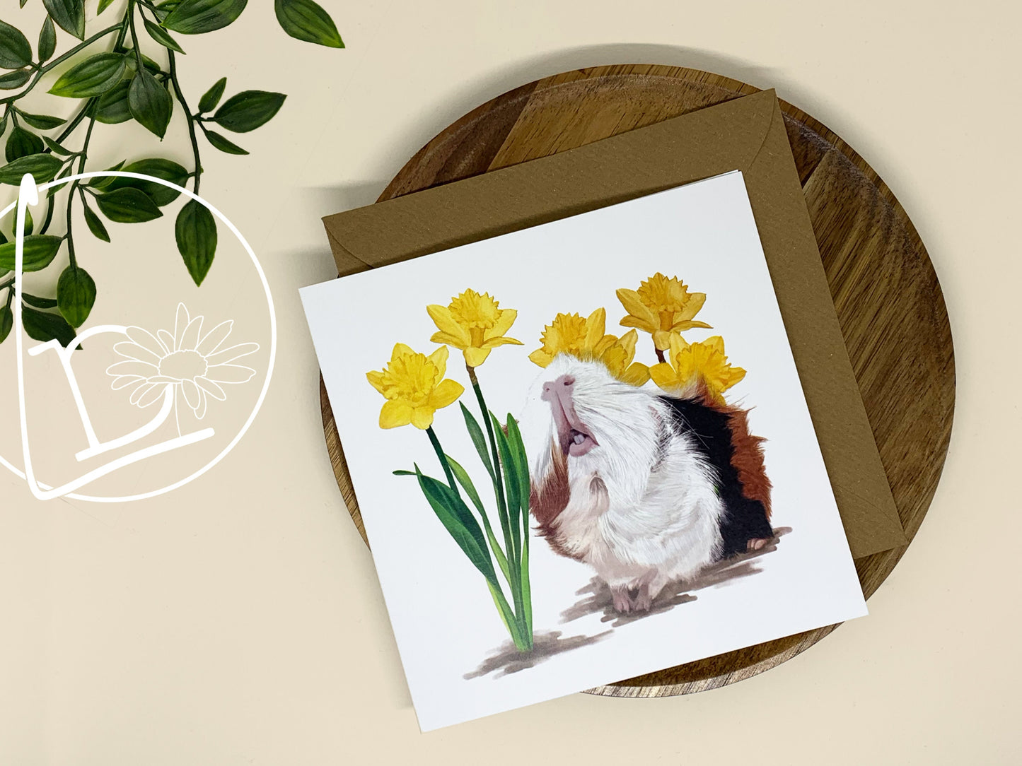 "Daffodils" Guinea Pig Greeting Card