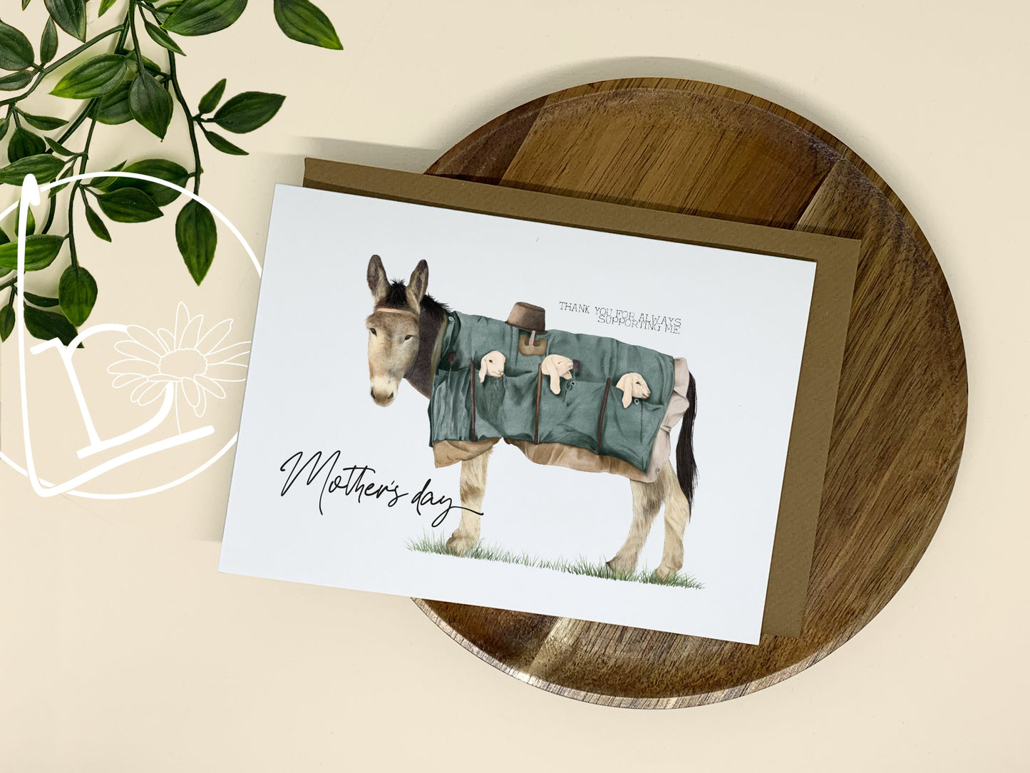 "Herman's Mother's Day" Donkey Greeting Card